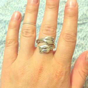 Lovely sterling tulip spoon style ring
