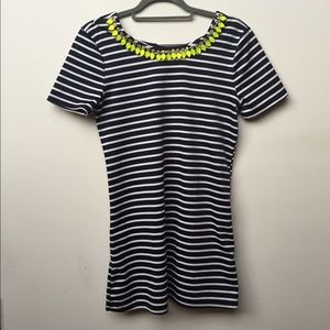 Black and white striped dress with rhinestones