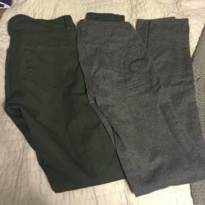 Gray green legging jegging skinnies