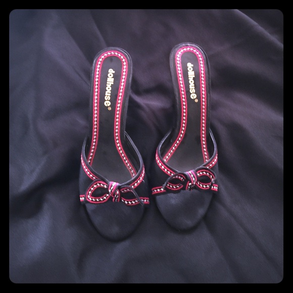 Too Sexy Retro Black & Red bow heels [SH-3]