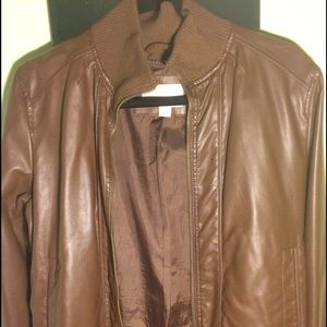 Brown leather jacket