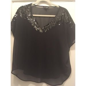 EXPRESS sequin grey top