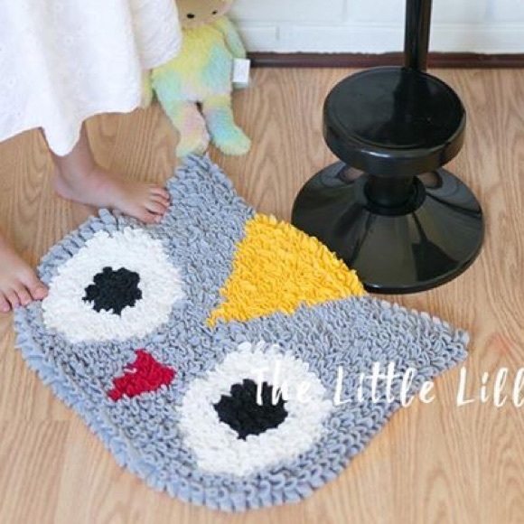 Super cute handmade owl rug