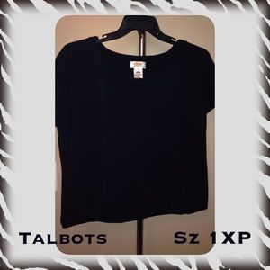 Talbots Short Sleeve Black Sweater Sz 1XP