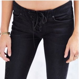 Urban outfitters low rise jeans WITH lace up