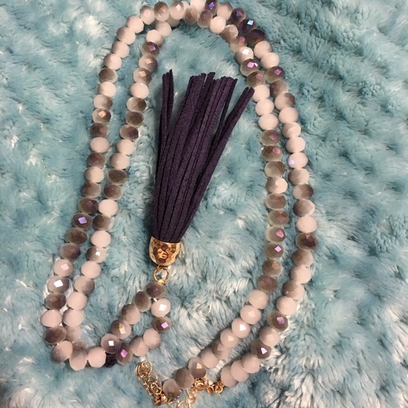 Long tassel beaded necklace