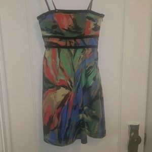 Kensie Strapless Abstract Print Dress - Multicolor - Size 2