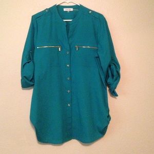 Beautiful deep turquoise blue tunic LG