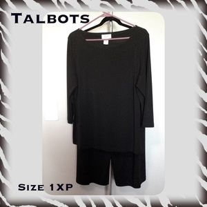 Talbots Jersey Knit Outfit Sz 1XP 3/4 Slv  & Capri