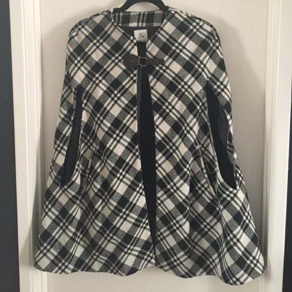 Plaid cape poncho size small