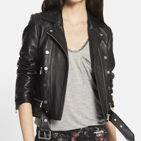The Kooples Leather Moto Jacket