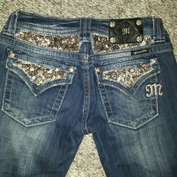 Miss Me Bootcut Gold Sequins Size 27