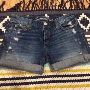 American Eagle Ripped Midi Shorts
