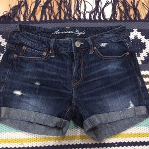American Eagle Ripped Midi Shorts