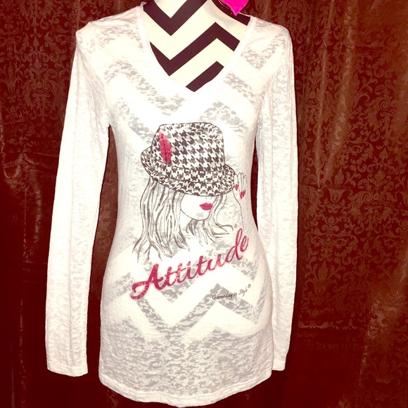 Alabama "Attitude" White Sheer Top