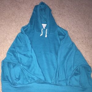 Turquoise Half Sleeve Hoodie
