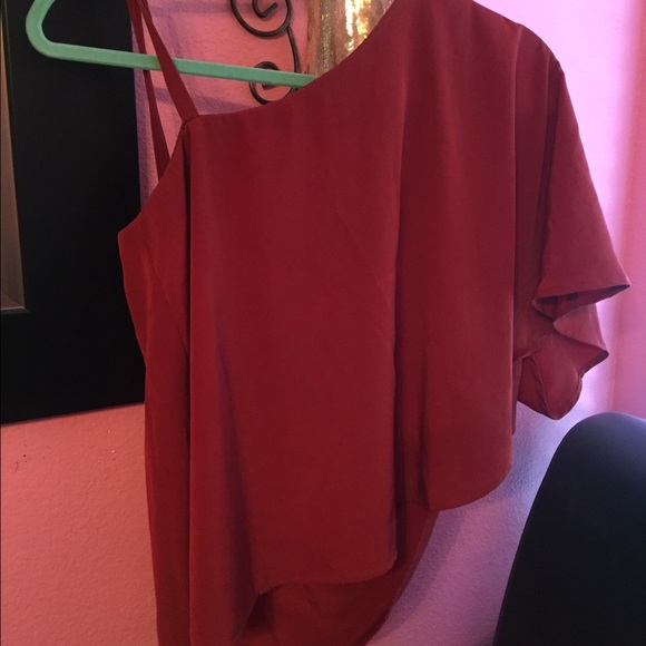 Half tank, half shirt, maroon, from a boutique