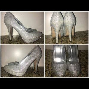 Sparkly Silver High Heels