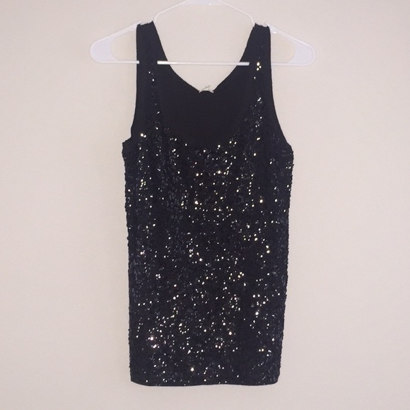 Black Sequined J.Crew Top