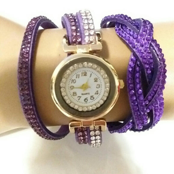 Accessories - Rhinestone wrap around quartz watch