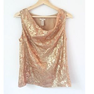 Jcrew rosegold metallic top