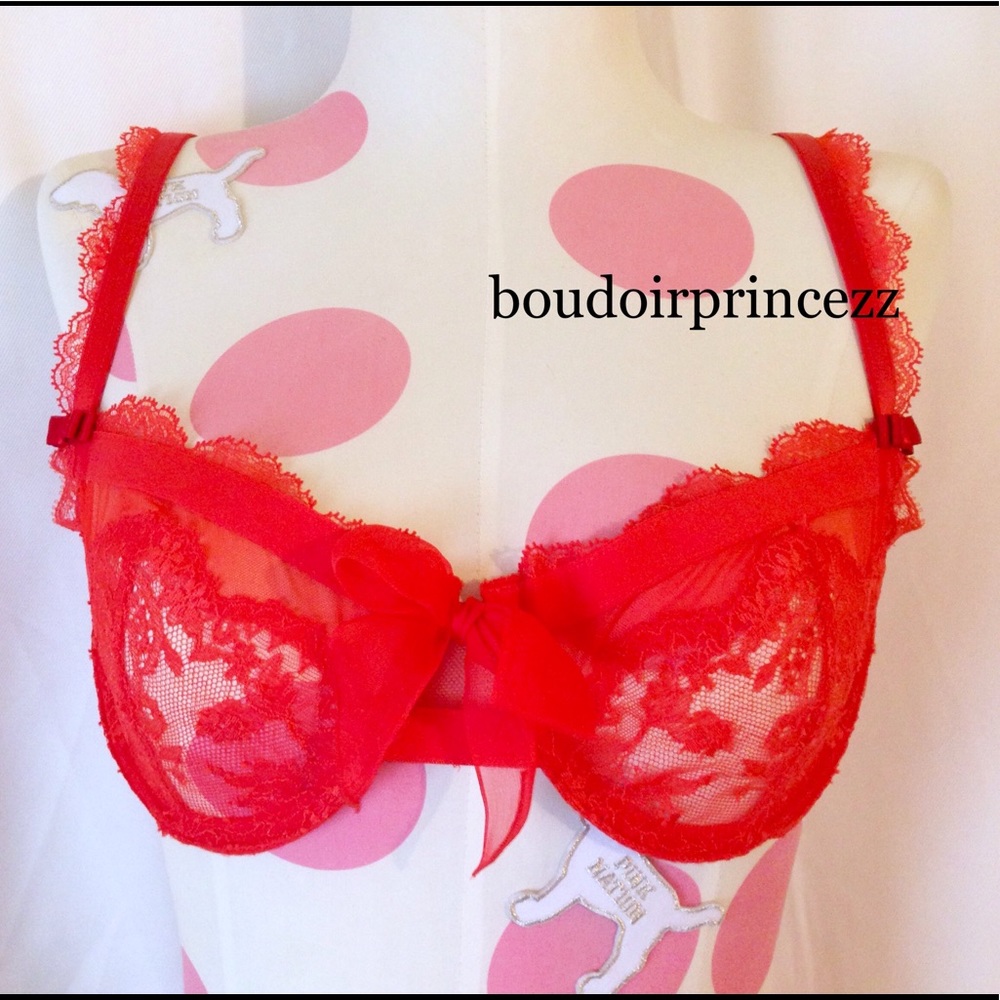 ❤SPECIAL SALE ❤ VS Designer red lace Chiffon Bra