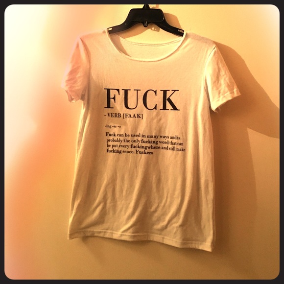 White "fuck" shirt