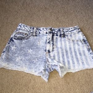 High Rise American Flag Shorts