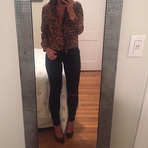 Chiffon Leopard Blouse sz. small