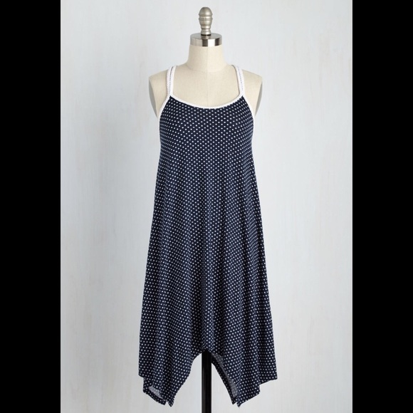 Modcloth Blue Polka dot Dress