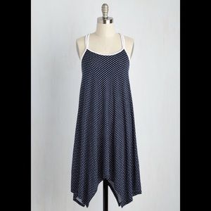 Modcloth Blue Polka dot Dress