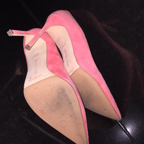 Manolo Blahnik BB Coral Suede Pump Heels 37.5 - Picture 7 of 7