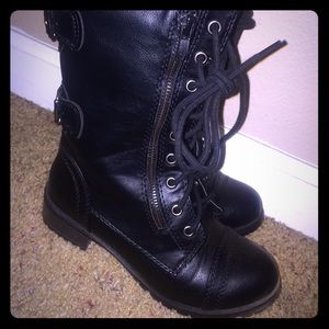 Black combat boots