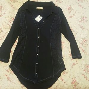 Lace detailed long sleeve