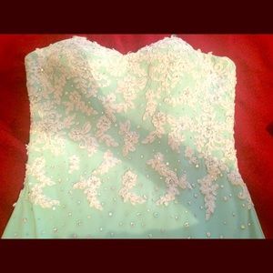 Beautiful mint green dress.