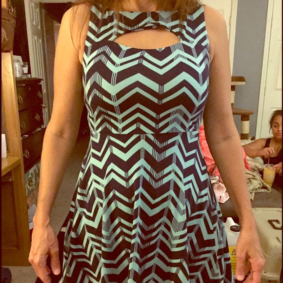 Chevron Fit and Flare Dress