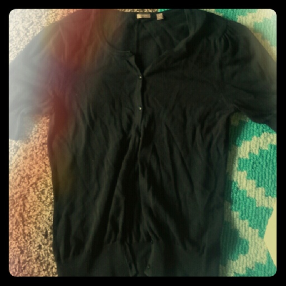Black short sleeve cardigan