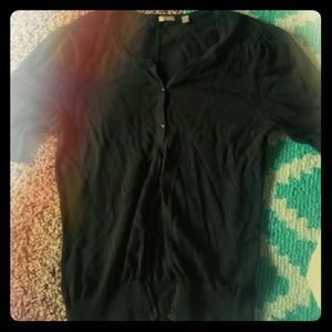 Black short sleeve cardigan