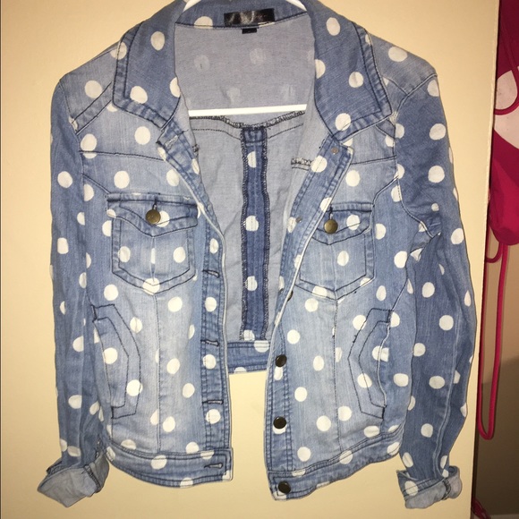 Jackets & Blazers - Polka dot jean jacket