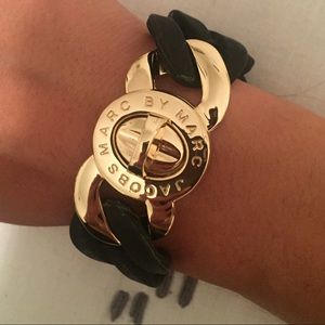 Marc by Marc Jacobs Black Rubber Lock Bracelet