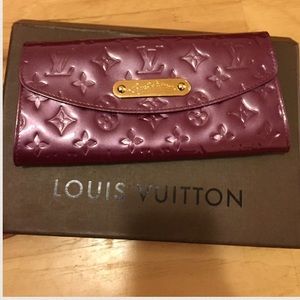 Authentic Louis Vuitton purple patent clutch