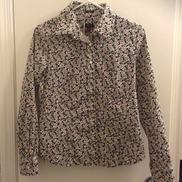 Talbots floral collared shirt