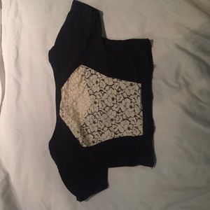 Crop top with lace back