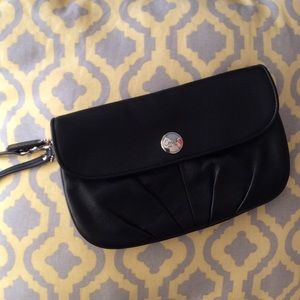 *Coach* black leather wristlets