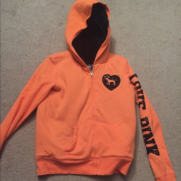 Victoria's Secret Tops - Victoria Secret Bling Fur Hoodie