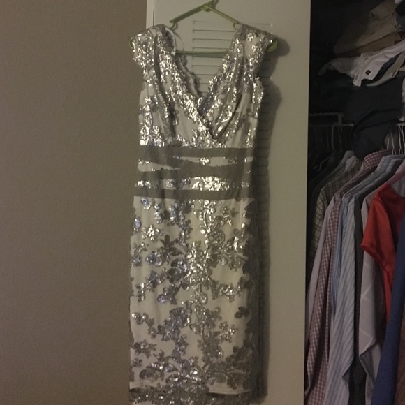 White sparkly Cache dress rehearsal dinner ready!