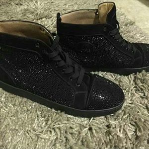 Black christian louboutin men boots