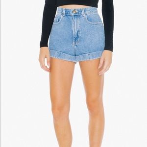 American Apparel high waist jean cuff short