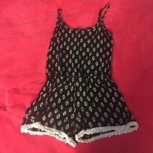Zumiez black and white lace romper