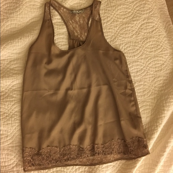 Racer back lavender silk tank top